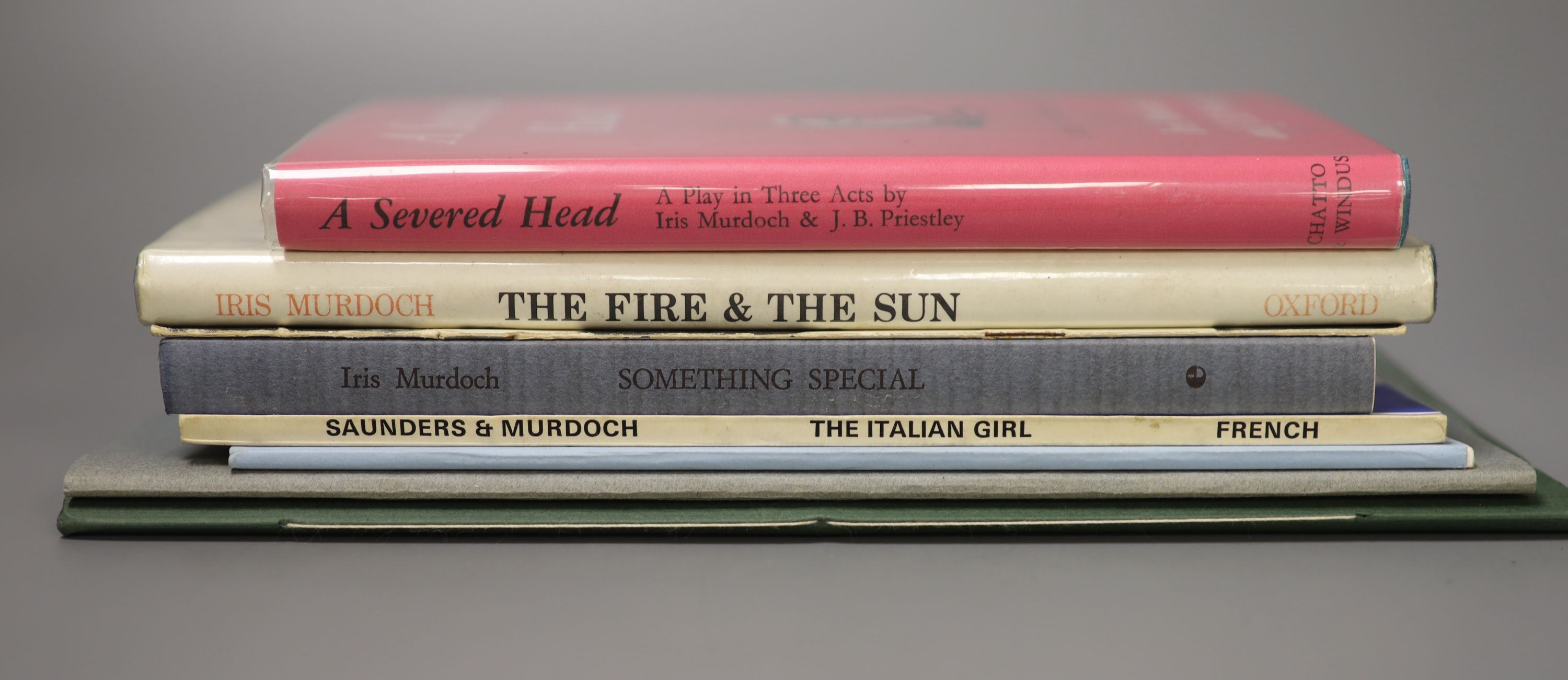 Murdoch, Iris. The One Alone. Limited edition, green wrappers and printed label. Colophon Press, 1995. Limitation of 200 numbered copies, signed by the author; Murdoch, Iris. Something Special: four poems and a story, pr